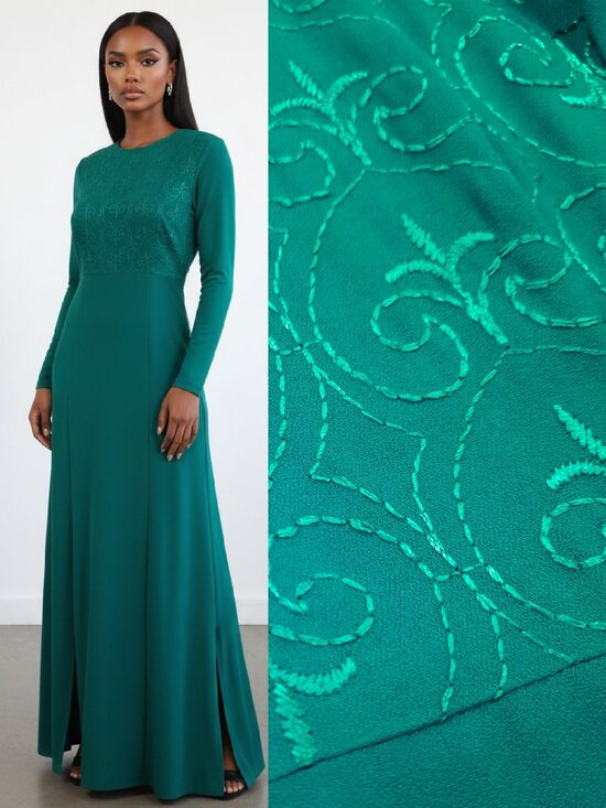 Vintage Dresses & Skirts - Vtg 80s long sleeve embroidered dress - Carol Anderson brand